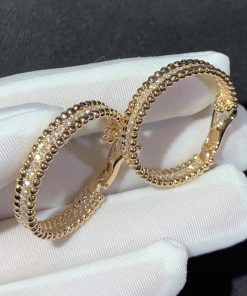 Van Cleef & Arpels Womens Earring Custom Natural Diammond 18K Rose Gold (2)