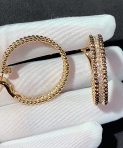 Van Cleef & Arpels Womens Earring Custom Natural Diammond 18K Rose Gold (2)