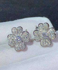Van Cleef & Arpels Womens Earring Natural Diamond 18K White Gold Custom (2)