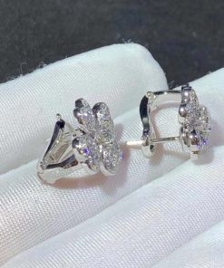 Van Cleef & Arpels Womens Earring Natural Diamond 18K White Gold Custom (2)