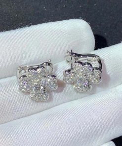 Van Cleef & Arpels Womens Earring Natural Diamond 18K White Gold Custom (2)