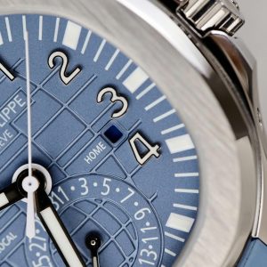 Patek Philippe Aquanaut Travel Time Reference 5164G Replica 11 Grayish Blue Dial PPF Factory 40 (1)