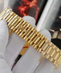 Rolex Day-Date Replica Watch Gold Wrapped Ruby + Moissanite Diamonds Custom GMF 40mm (2)