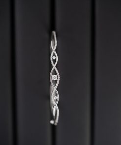 Women’s Bangles Custom Natural Diamond White Gold 18k (2)