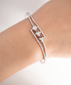 Women’s Bangles Custom Natural Diamond White Gold 18k (8)