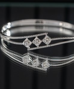 Women’s Bangles Custom Natural Diamond White Gold 18k (8)