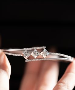 Women’s Bangles Custom Natural Diamond White Gold 18k (8)