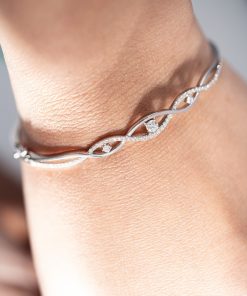 Women’s Bangles Custom Natural Diamond White Gold 18k (2)