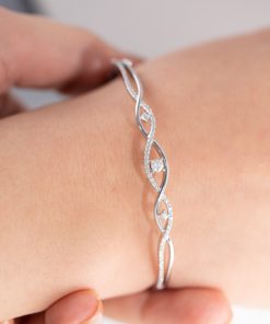 Women’s Bangles Custom Natural Diamond White Gold 18k (2)