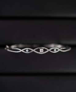 Women’s Bangles Custom Natural Diamond White Gold 18k (2)