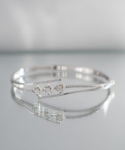 Women’s Bangles Custom Natural Diamond White Gold 18k (8)