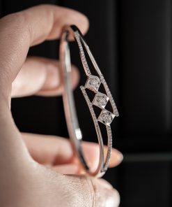 Women’s Bangles Custom Natural Diamond White Gold 18k (8)