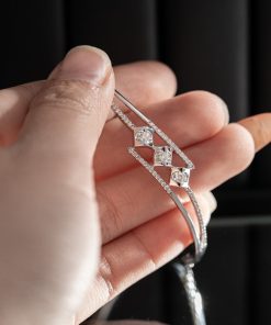 Women’s Bangles Custom Natural Diamond White Gold 18k (8)