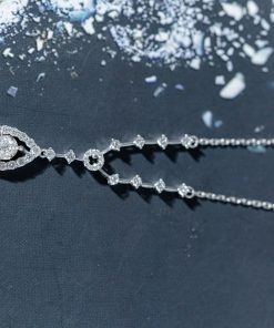 Women's Necklace Teardrop-Shaped Custom Natural Diamond White Gold 18k (2)
