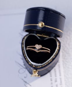 Women's Ring With Heart Pattern With Natural Diamond Crafted In 18k Rose Gold (2)