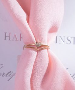 Women's Ring With Heart Pattern With Natural Diamond Crafted In 18k Rose Gold (2)