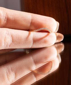 Women's Ring With Wavy Design Crafted In 18k Rose Gold And Studded With Natural Diamonds (2)