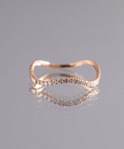 Women's Ring With Wavy Design Crafted In 18k Rose Gold And Studded With Natural Diamonds (2)