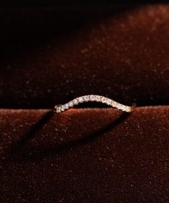 Women's Ring With Wavy Design Crafted In 18k Rose Gold And Studded With Natural Diamonds (2)