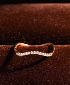 Women's Ring With Wavy Design Crafted In 18k Rose Gold And Studded With Natural Diamonds (2)