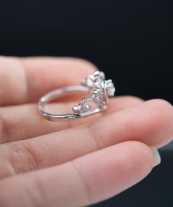 Women's Rings Crown Custom Natural Diamond White Gold 18k (2)