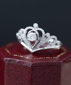 Women's Rings Crown Custom Natural Diamond White Gold 18k (2)