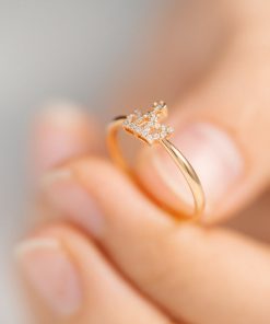 Women’s Rings Pattern Crown Custom Natural Diamond Rose Gold 18k (2)