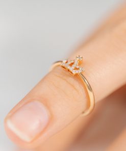 Women’s Rings Pattern Crown Custom Natural Diamond Rose Gold 18k (2)