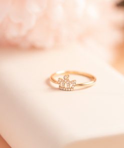 Women’s Rings Pattern Crown Custom Natural Diamond Rose Gold 18k (2)