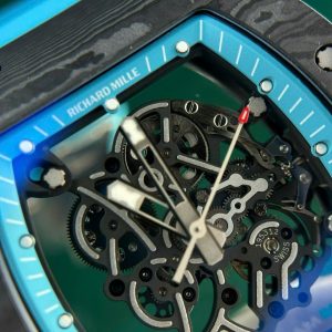 Richard Mille RM055 Carbon NTPT Replica 1 1 Blue Rubber Strap ZF Factory 49.9×42 (1)