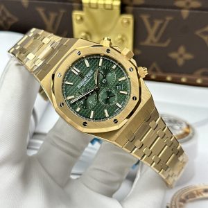 Audemars Piguet Royal Oak Chronograph 26331 Yellow Gold Green Dial APS Factory 41mm (1)