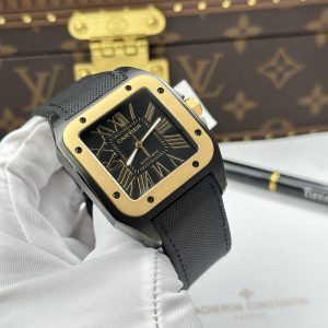 Cartier Santos 100 XL Demi Yellow Gold Replica Watches 51.1×41 (1)