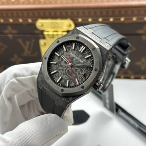 Audemars Piguet Royal Oak 15500 DiW Carbon NTPT Replica Watch Red Second Hand 41mm (2)