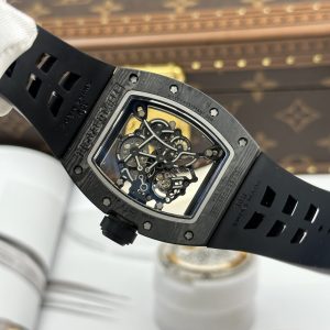 Richard Mille RM055 Carbon NTPT Replica Watches Rose Gold Dial ZF Factory 49.9×42 (1)