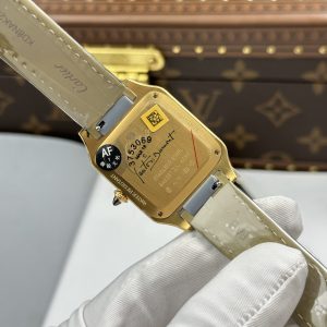 Cartier Santos Dumont Yellow Gold Replica Green Dial AF Factory 43.5mm x 31 (1)