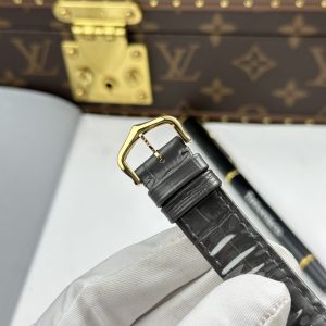 Cartier Santos Dumont Yellow Gold Grey Dial Rep 1 1 Leather Strap AF Factory 43.5mm x 31 (1)