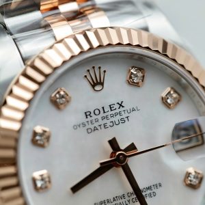 Rolex DateJust Demi Rose Gold Replica 11 Mother-of-Pearl Dial THB Factory 31mm (1)