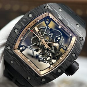 Richard Mille RM055 Carbon NTPT Replica Watches Rose Gold Dial ZF Factory 49.9×42 (1)
