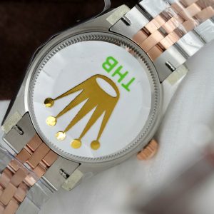 Rolex DateJust Demi Rose Gold Replica Watch Pink Dial THB Factory 31mm (1)