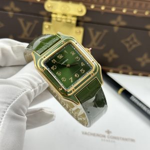 Cartier Santos Dumont Yellow Gold Replica Green Dial AF Factory 43.5mm x 31 (1)
