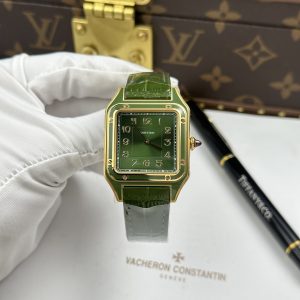 Cartier Santos Dumont Yellow Gold Replica Green Dial AF Factory 43.5mm x 31 (1)