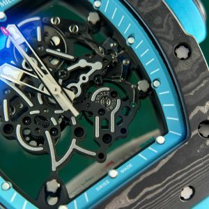 Richard Mille RM055 Carbon NTPT Replica 1 1 Blue Rubber Strap ZF Factory 49.9×42 (1)