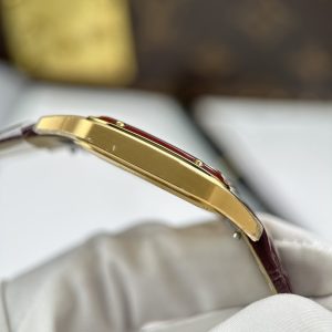 Cartier Santos Dumont Yellow Gold Rep 1 1 Leather Strap AF Factory 43.5mm x 31 (1)