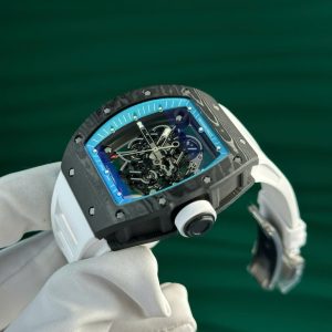 Richard Mille RM055 Carbon NTPT Super Clone Watches Blue Dial ZF Factory 49.9×42 (1)