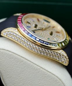 Rolex Fake Watches DateJust Rainbow Customs CZ Stones 41mm