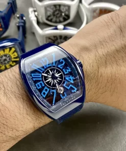 Franck Muller V45 Yachting Ceramic Blue Replica Watches 45mm (5)